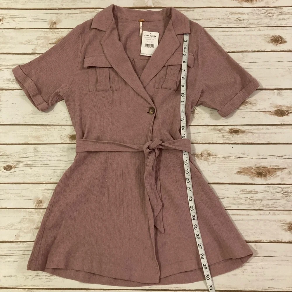 Free People Purple Ash Clementine Mini Dress Endless Summer Textured Wrap XS